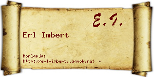 Erl Imbert névjegykártya